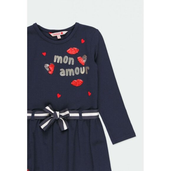 Boboli - Navy Reversible Sequin Dress with Tights, size 12 - Picture 2 of 8